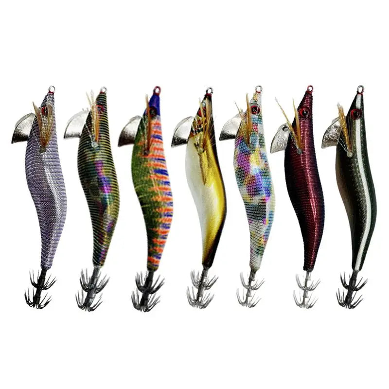 Glow Artificial Squid Lure Saltwater Wood Shrimp Lures Fluorescent Fishing Baits Realistic Freshwater Fish Luring For Sea River