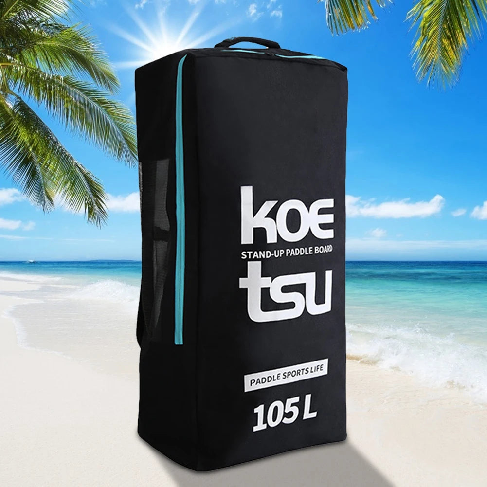 Portable Paddle Board Bag Carrier Large Capacity 80L/105L Inflatable Paddle Backpack with Side Small Pocket for Outdoor Surfing