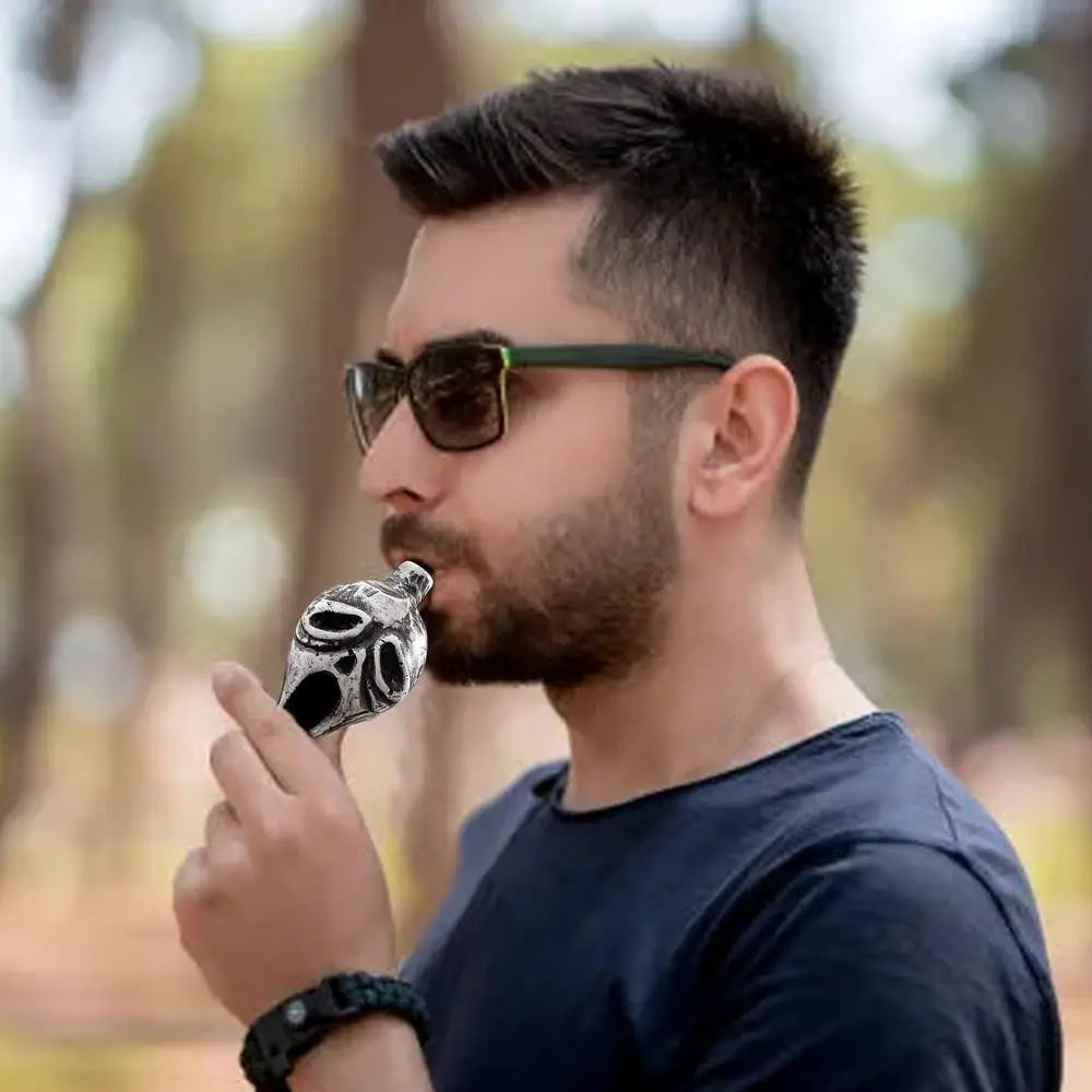 Death Whistle Screaming Whistle Instrument Skull Retro Aztec Death Halloween props Loudest Whistle with Human Sounding Screams