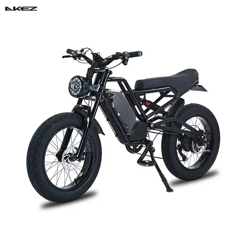 Ebike AKEZ 1500W 48V 18AH Electric Bicycle Full Suspension Removable Battery Fat Tire Hydraulic Brake Adult Electric Bicycle.