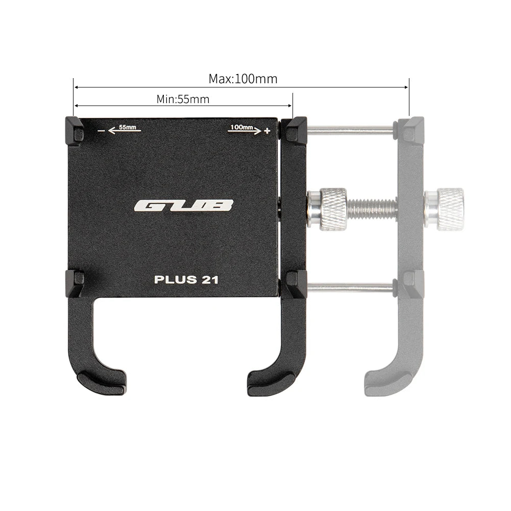 GUB PLUS 21 Phone Holder Aluminum Alloy Cell Phone Holder Bracket Rotatable Adjustable Anti-slip for 22.2-31.8mm Handlebar