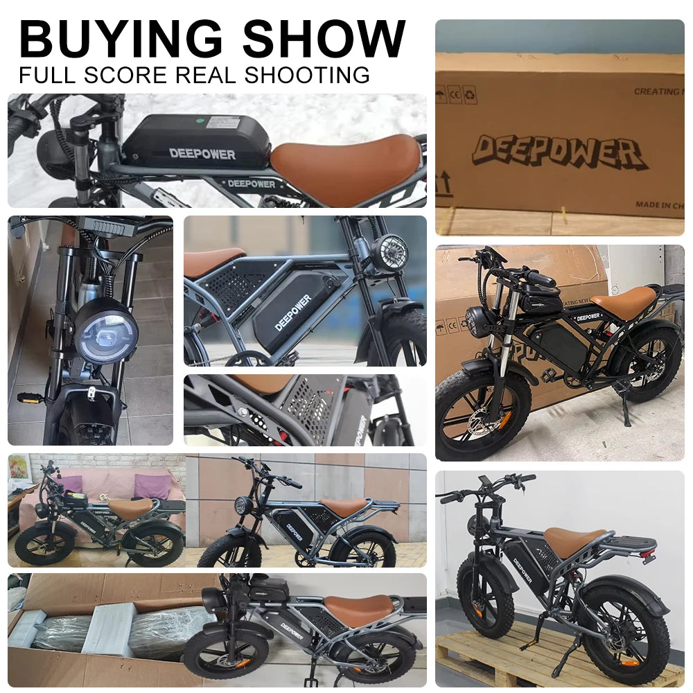 DEEPOWER QS7 Max Electric Bicycle 2000W Brushless Motors MTB E-bike 48V 35AH Lithium Battery Speed 50Km/h Adult Off Road Ebike