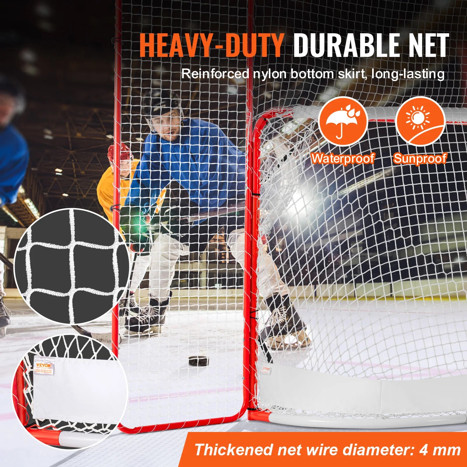 SucceBuy Hockey Goal with Backstop Targets Street Steel Hockey Net 72