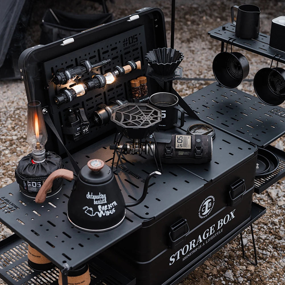 Camping Table Board Lightweight Coffee Box Side Panel Heavy Duty Aluminum Alloy Box Table Board for Camping Hiking Picnic