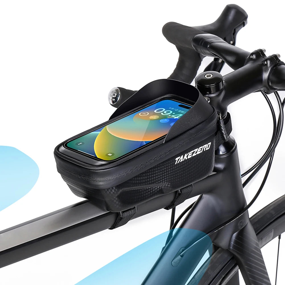 Touch Screen Bicycle Frame Top Tube Bag Light Barrier Waterproof Bike Pouch Phone Case Hard Shell Case Cycling Accessories