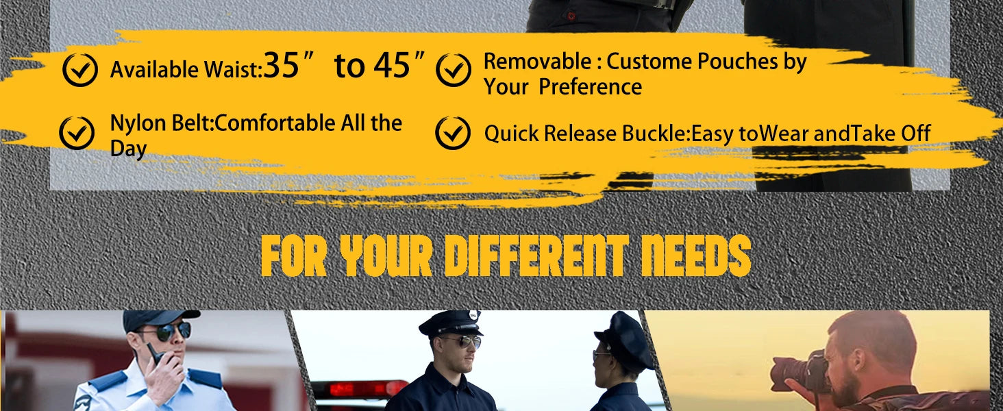 8-in-1 Tactical Duty Belt Set, 1000D Nylon, 35-45