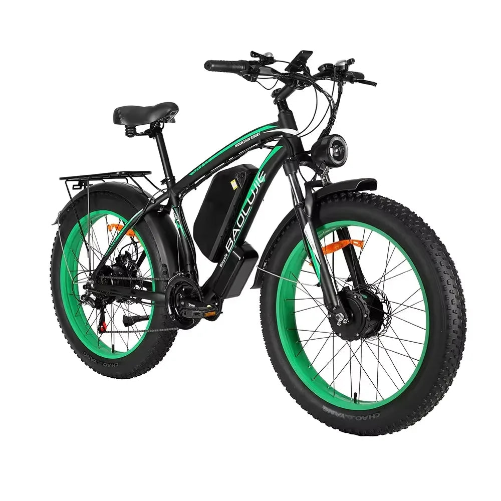 for 2000W dual motor 48V 20AH 26*4.0 fat tire hydraulic brake soft tail frame large front fork color instrument electric bicycle