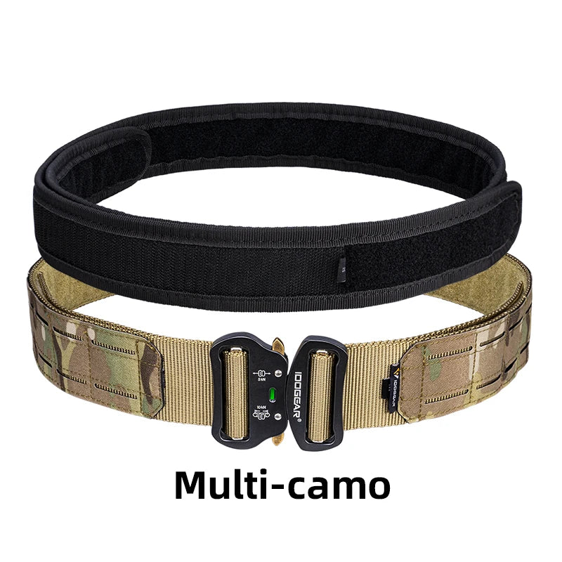 IDOGEAR 2 Inch Tactical Belt Quick Release Metal Buckle Laser MOLLE Mens Belts Camo 3415