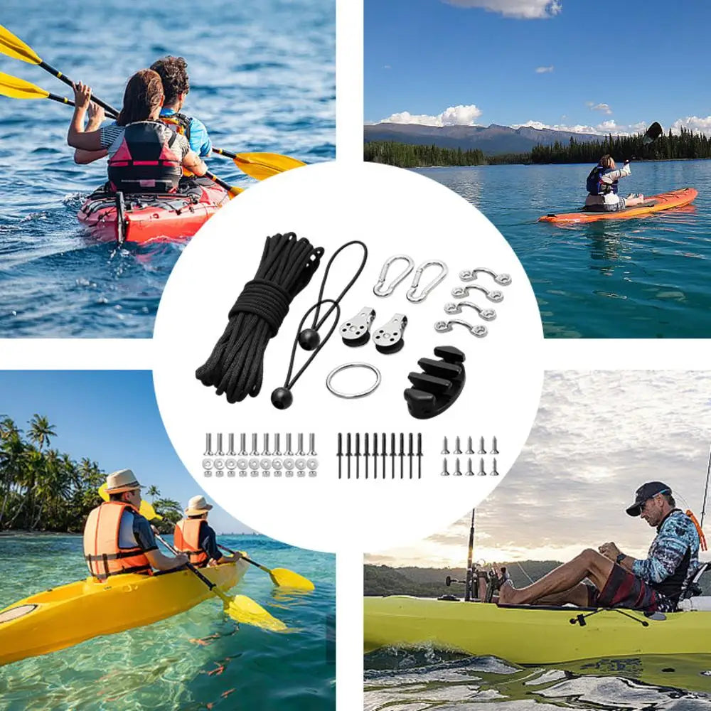 Kayak Anchor Trolley Kit Anchor System for Kayak Canoes Boat Kayak Hardware Eyes Wellnuts Screws Kayak Accessories for Kayak