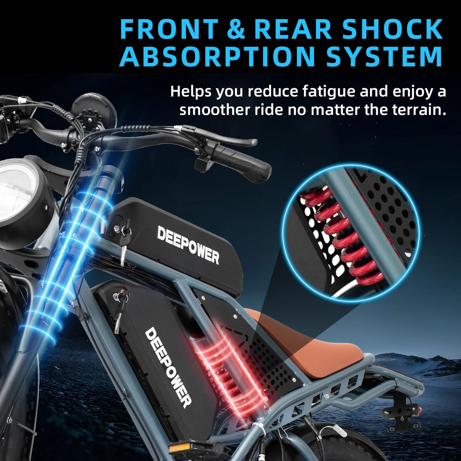 DEEPOWER QS7 Max Electric Bicycle 2000W Brushless Motors MTB E-bike 48V 35AH Lithium Battery Speed 50Km/h Adult Off Road Ebike