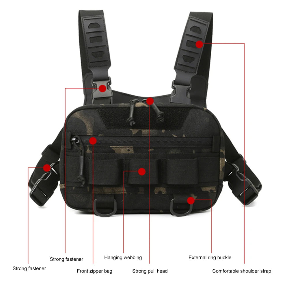 Fishing Chest Bag Men's Tactical Bags Chest Rig Packs Molle Nylon Climbing Camping Backpacks Outdoor Travel Vest anny Pack