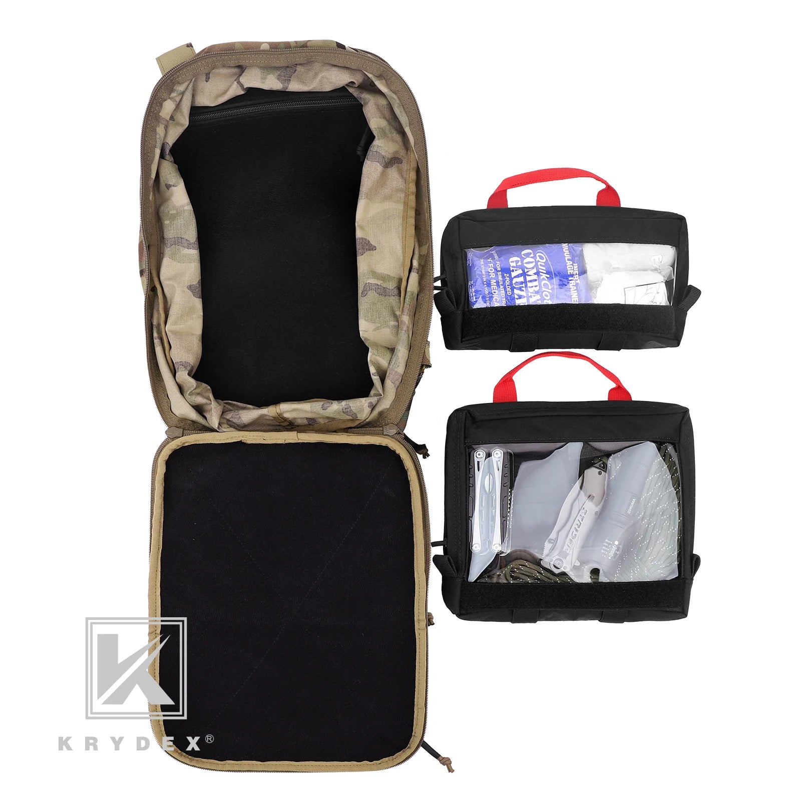 KRYDEX S/L Clear Top Inser for D3 First Aid Bag for Camping Travel Medical Storage Case Bagr Outdoor Survival Medical Kit Empty