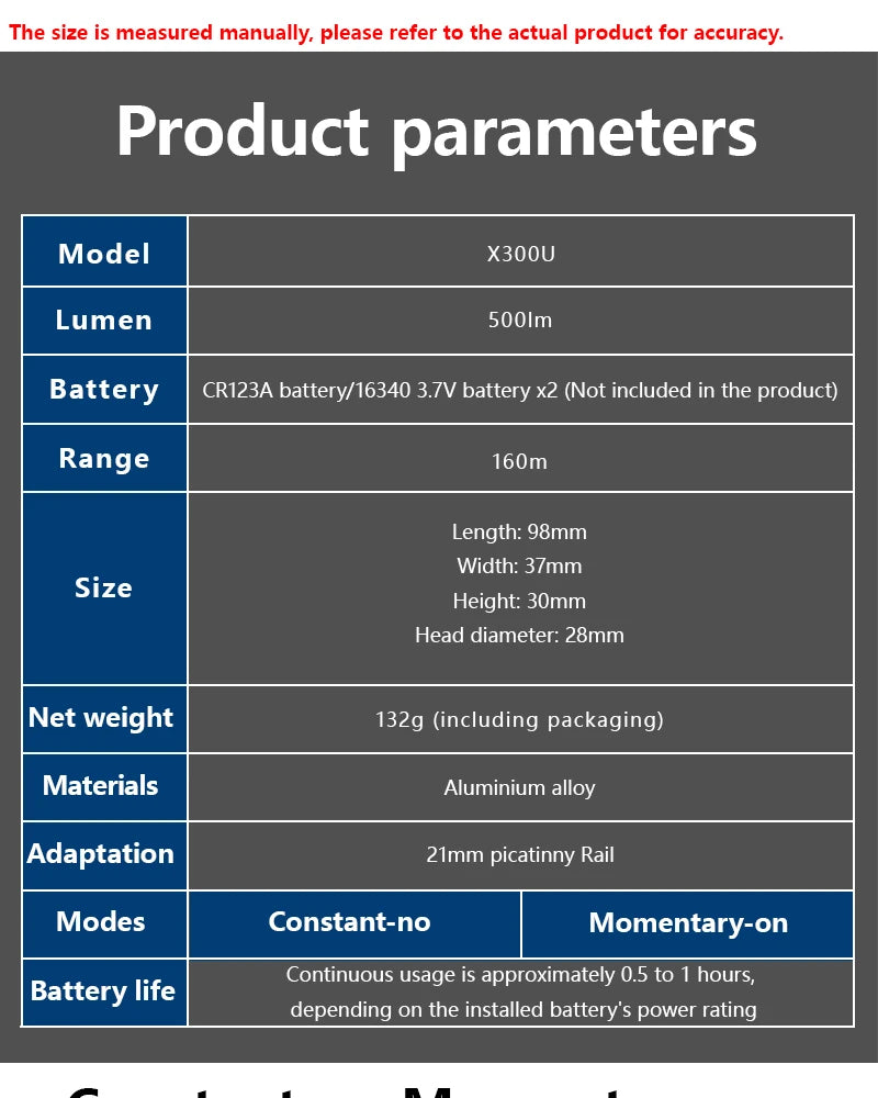 Tactical SF M300C M600C Metal Flashlight Strobe Scout Light X300 X300U Ultra Airsoft Hunting Weapon Scout Light Fit 20mm Rail