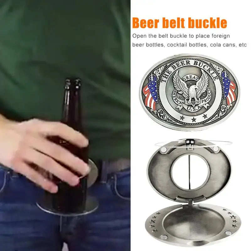 Portable Beer Holder Belt Buckle Hands-Free Beer Belt Tray Buckle Cup Holder Webbing Detach Buckle Picnic BBQ Beer Belt Holder