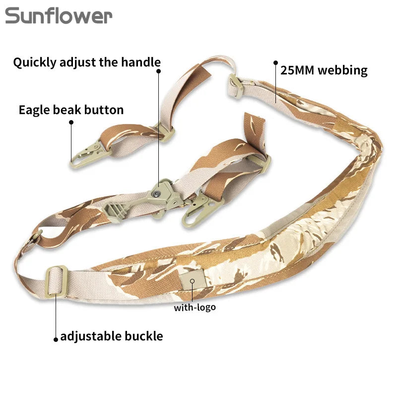 US Warehouse Tactical Nylon Rifle Sling Quick Adjustment 2 Point Padded Combat Modular Hunting Shooting Equipment Accessories
