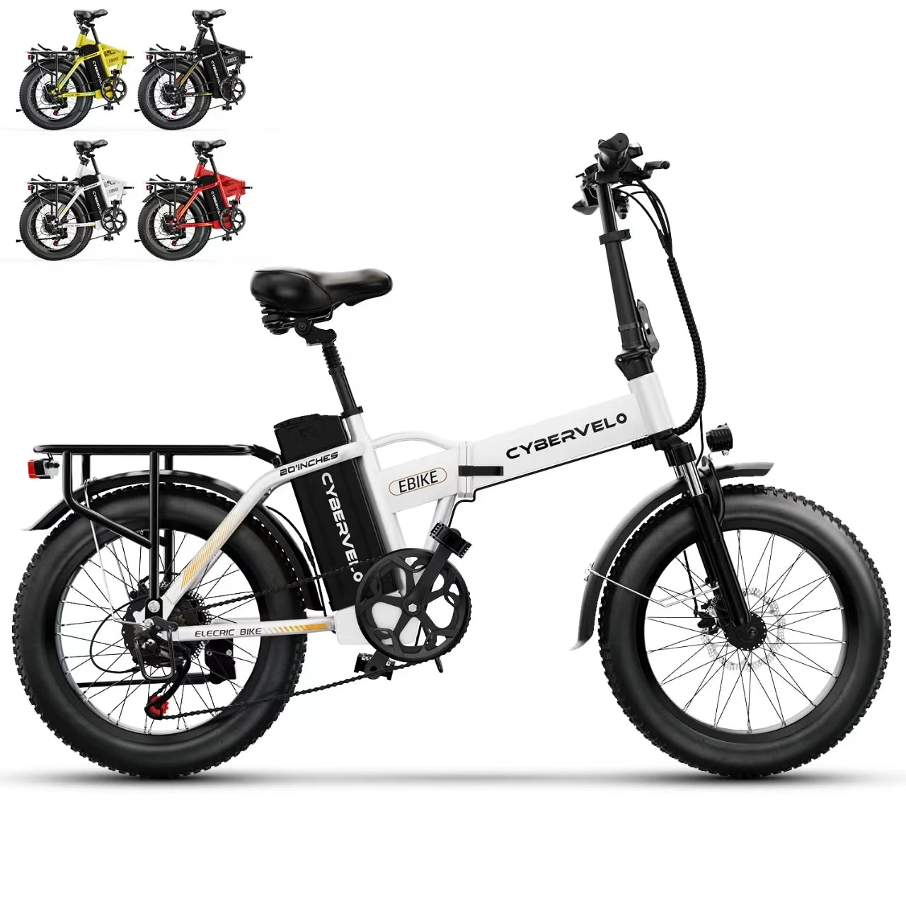 1000W Folding Electric Bike, 48V 20AH Large Removable Battery E Bike, 30+MPH, 80 Miles Max Range, 20