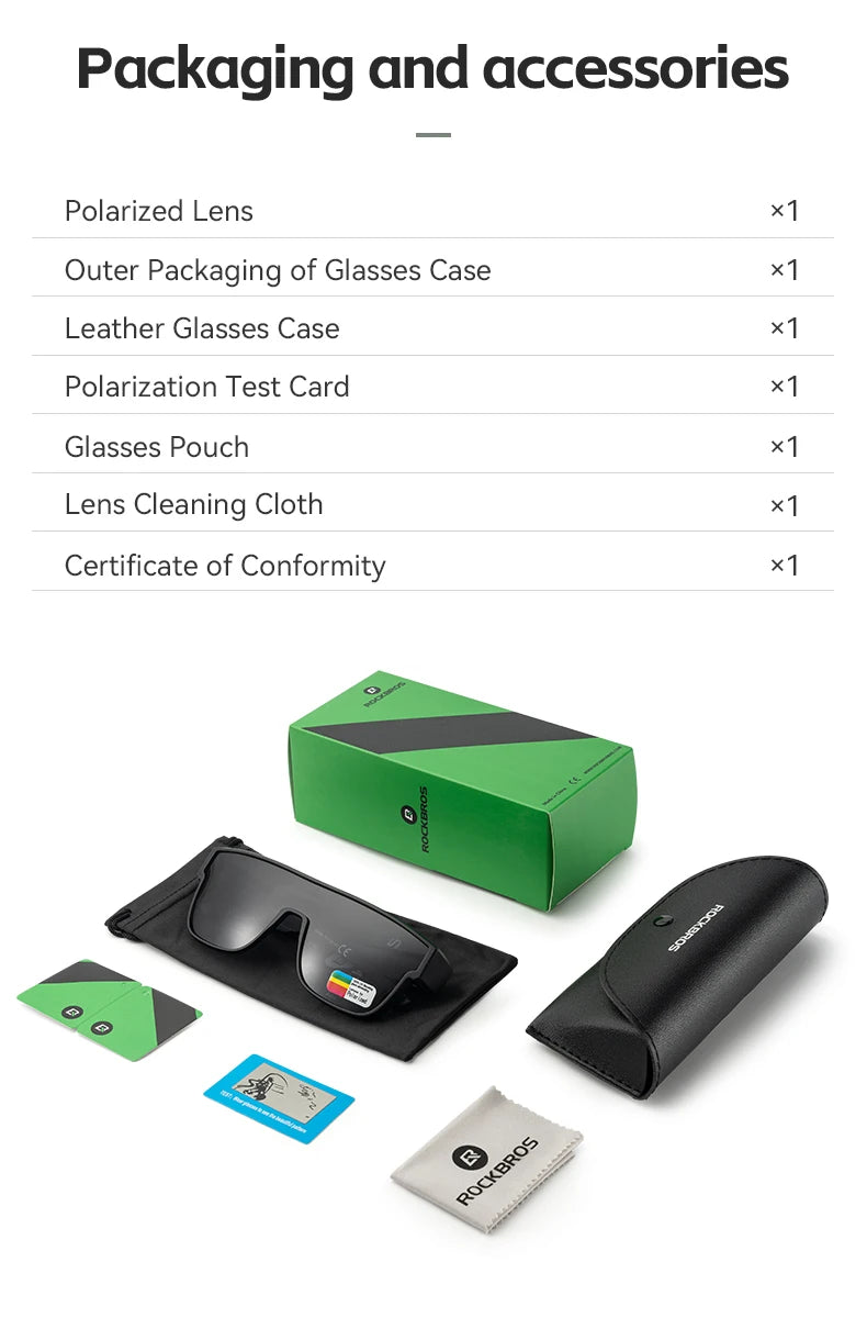 ROCKBROS Polarized Cycling Glasses Lightweight UV400 Sun Protection Myopia Dual Wear Sunglasses Men Women MTB Road Bike Glasses