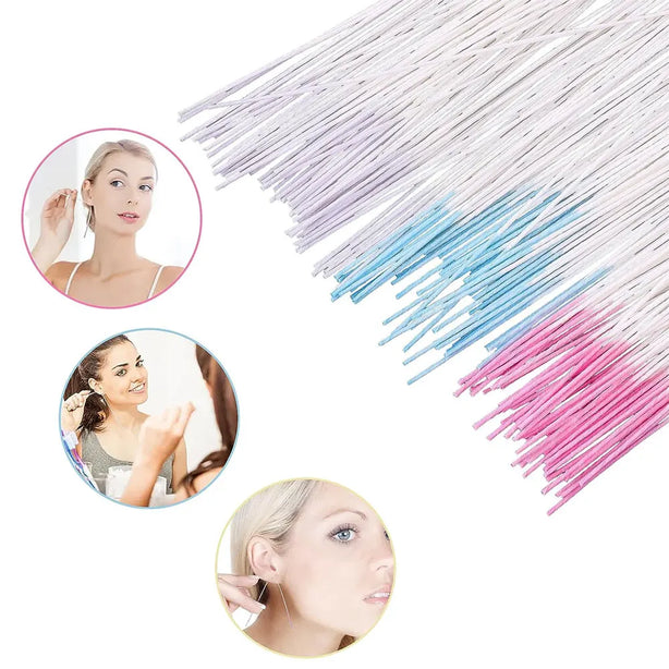 60Pcs Pierced Ear Cleaning Set Herb Solution Paper Floss Ear Hole Aftercare Tools Kit Disposable Earrings Hole Cleaner kit