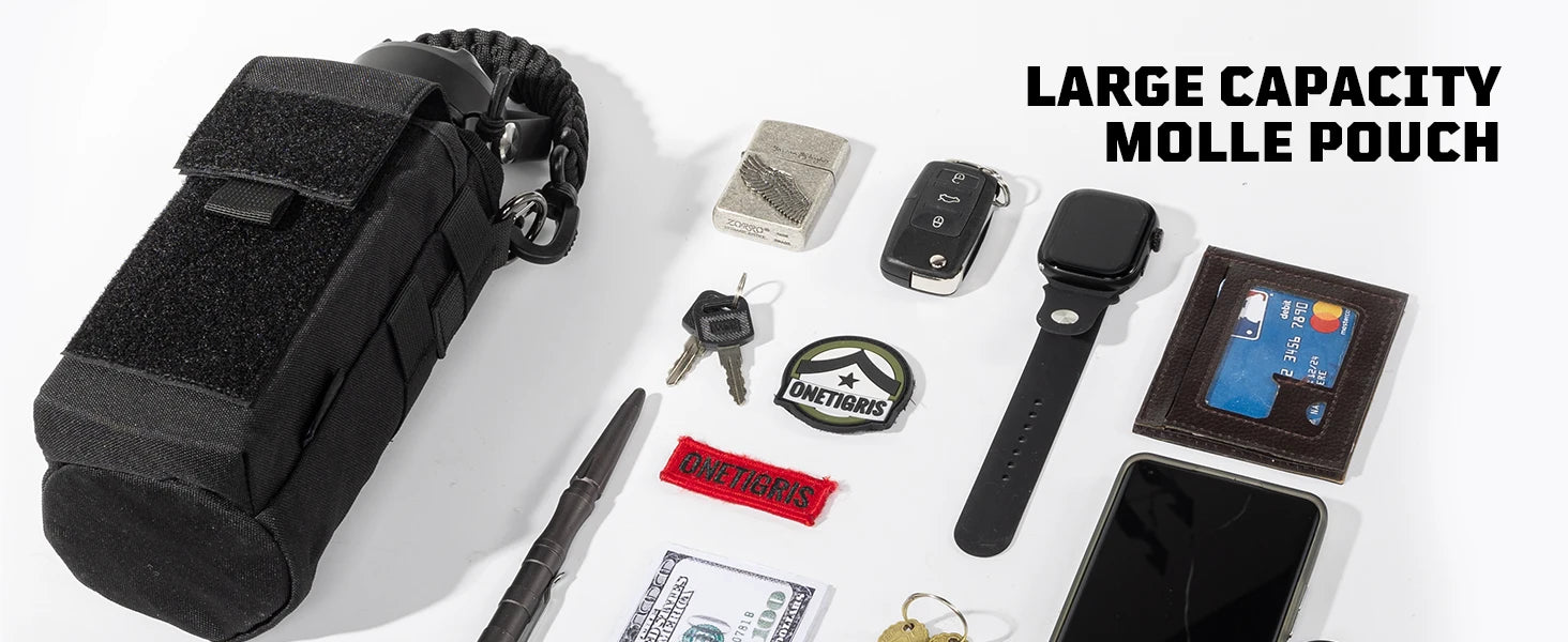 ONETIGRIS 32oz Insulated Water Bottle with Straw, 3 Lids, Sleeve, Leakproof Stainless Steel Thermos for Travel, Hiking, Gym