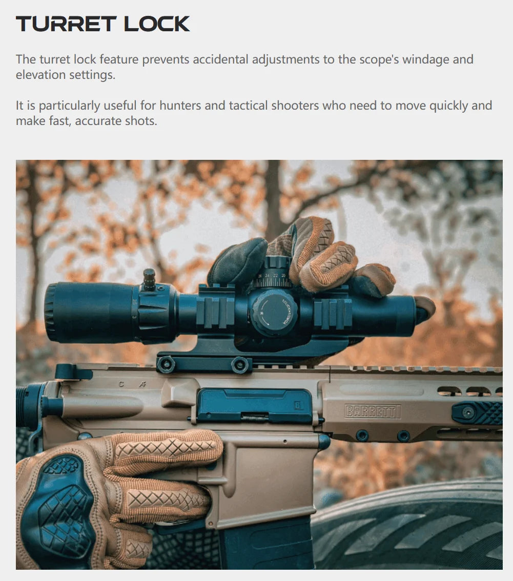 Vector Optics Mustang 1-4x30 SFP Riflescope LPVO Optics With Turret Lock Red&Green&Blue Illumination Reticle Fit AR15 5.56 .223