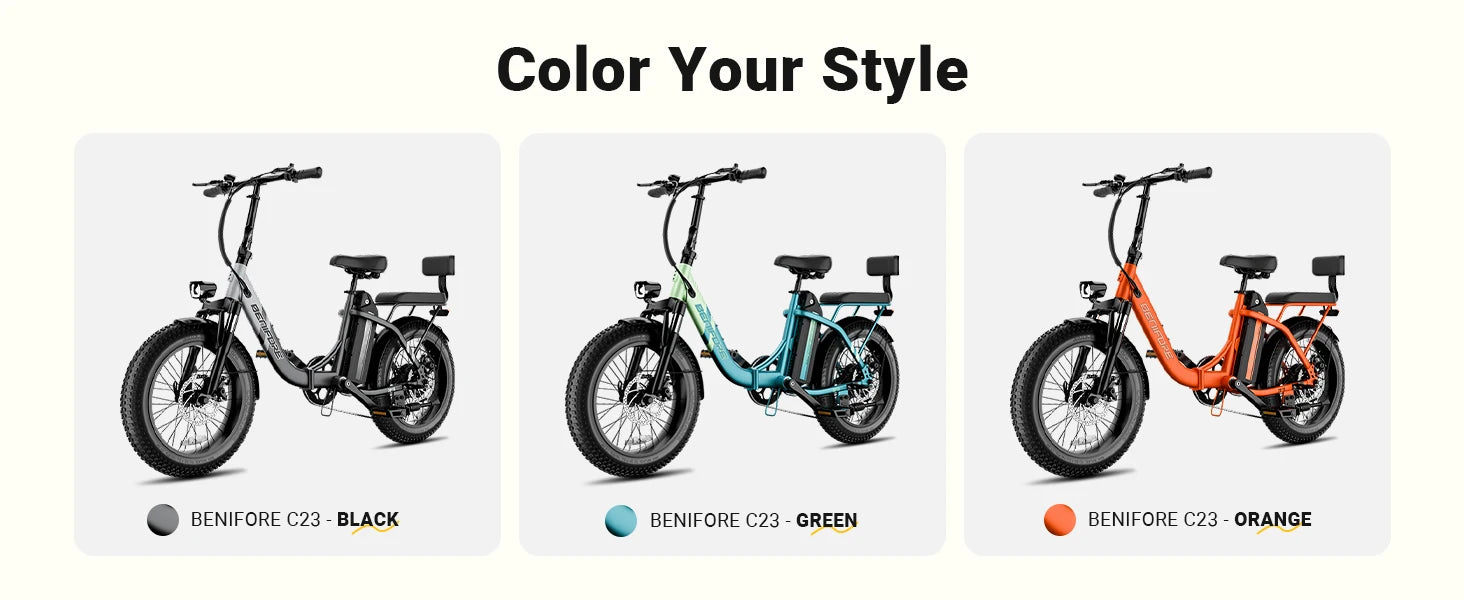 City E-Bike 750W Motor 48V15AH Battery with Seat Back + Footrest Electric Bike 26*3.0-inch Fat Tire NFC Unlock Electric Bicycle