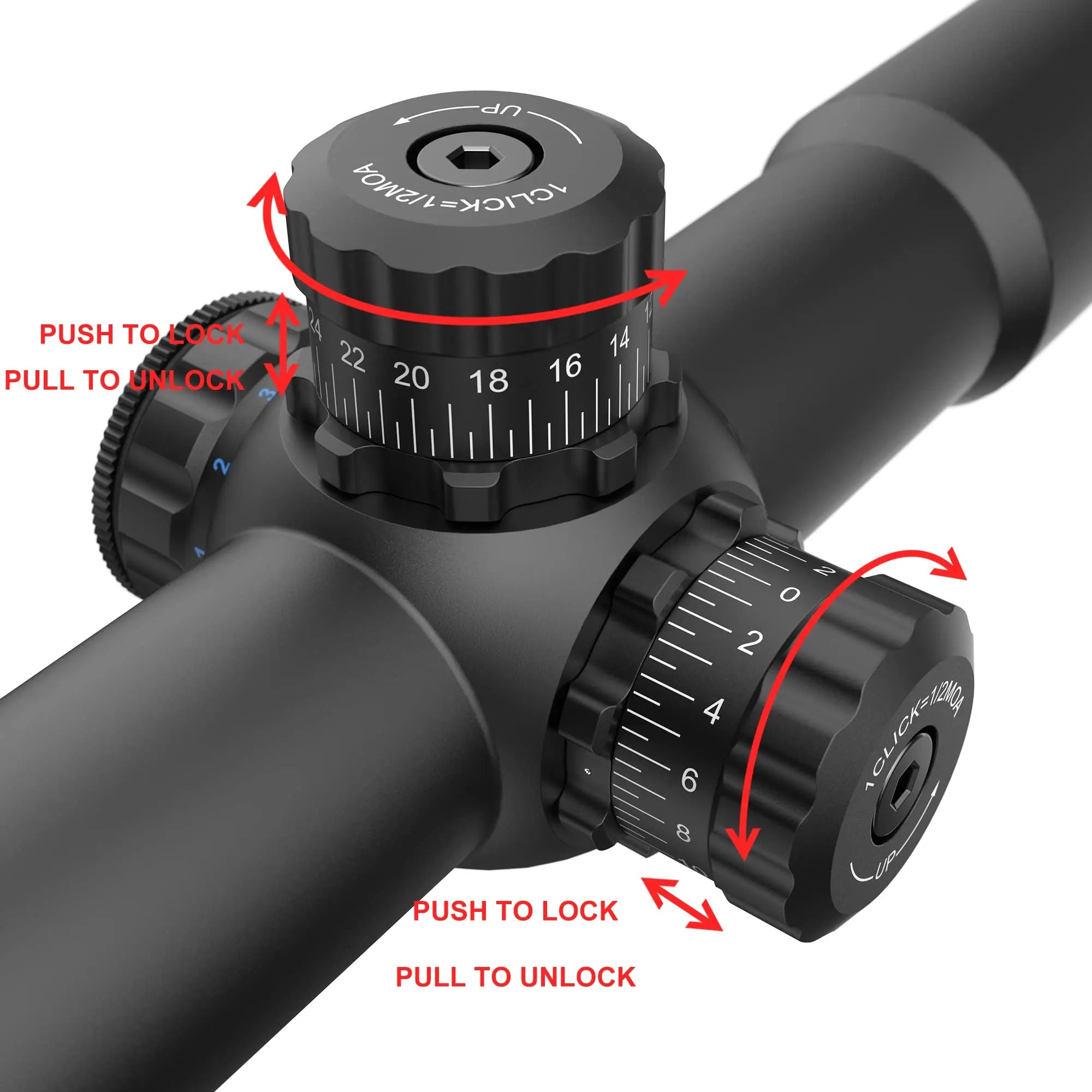 Vector Optics Mustang 1-4x30 SFP Riflescope LPVO Optics With Turret Lock Red&Green&Blue Illumination Reticle Fit AR15 5.56 .223