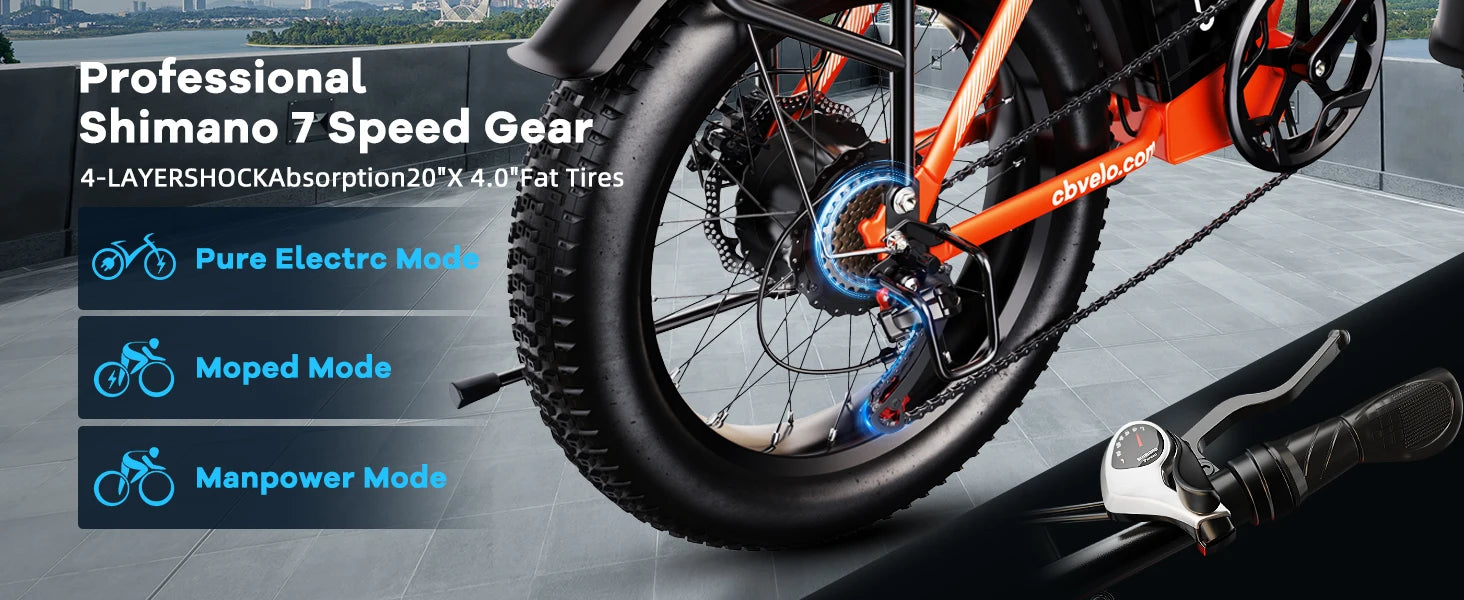 1000W Folding Electric Bike, 48V 20AH Large Removable Battery E Bike, 30+MPH, 80 Miles Max Range, 20