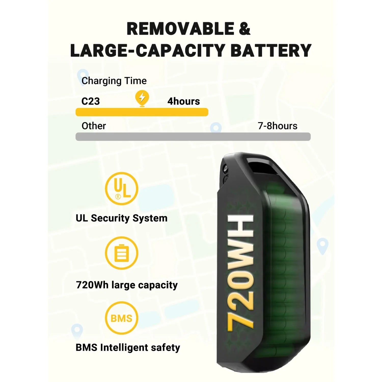 City E-Bike 750W Motor 48V15AH Battery with Seat Back + Footrest Electric Bike 26*3.0-inch Fat Tire NFC Unlock Electric Bicycle