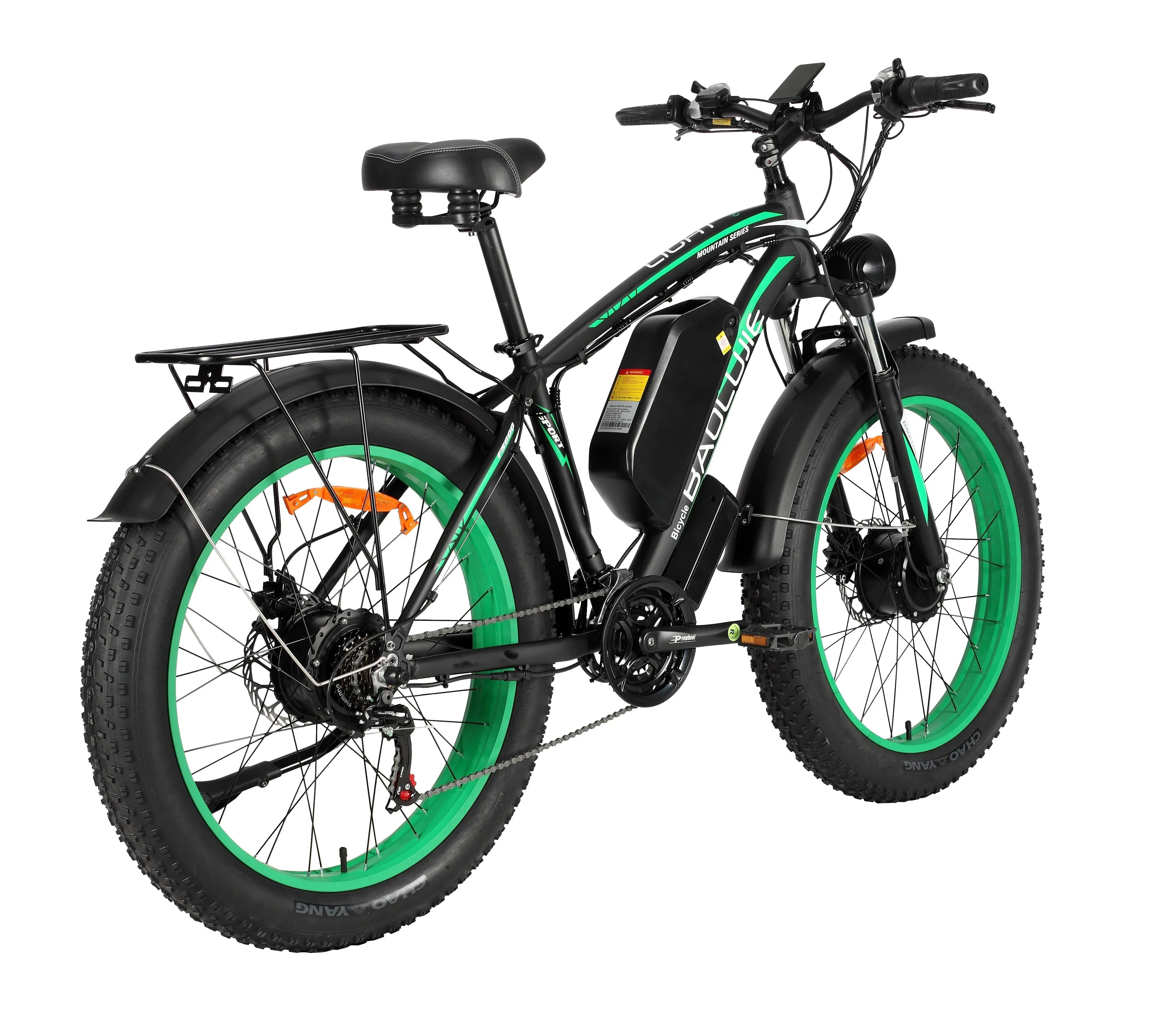 for 2000W dual motor 48V 20AH 26*4.0 fat tire hydraulic brake soft tail frame large front fork color instrument electric bicycle