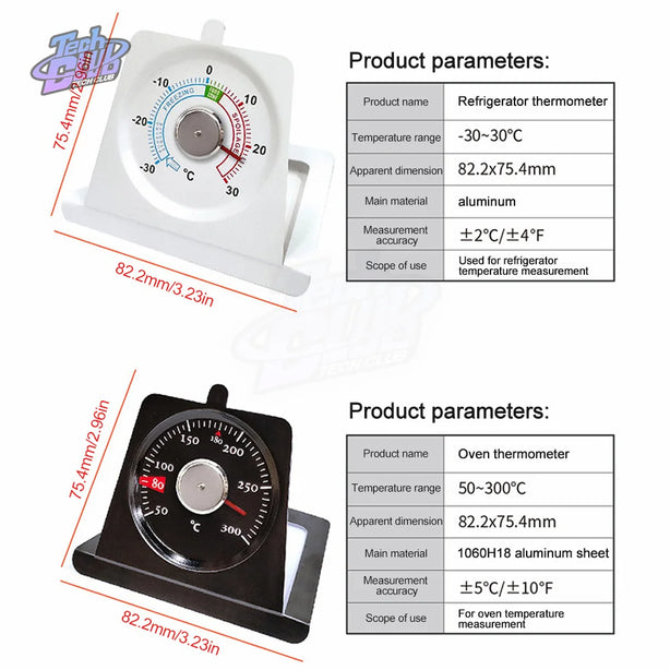 Mini Thermometers Oven Refrigerator Thermometer Large Dial Freezer Oven Thermometers  Home Kitchen Supply