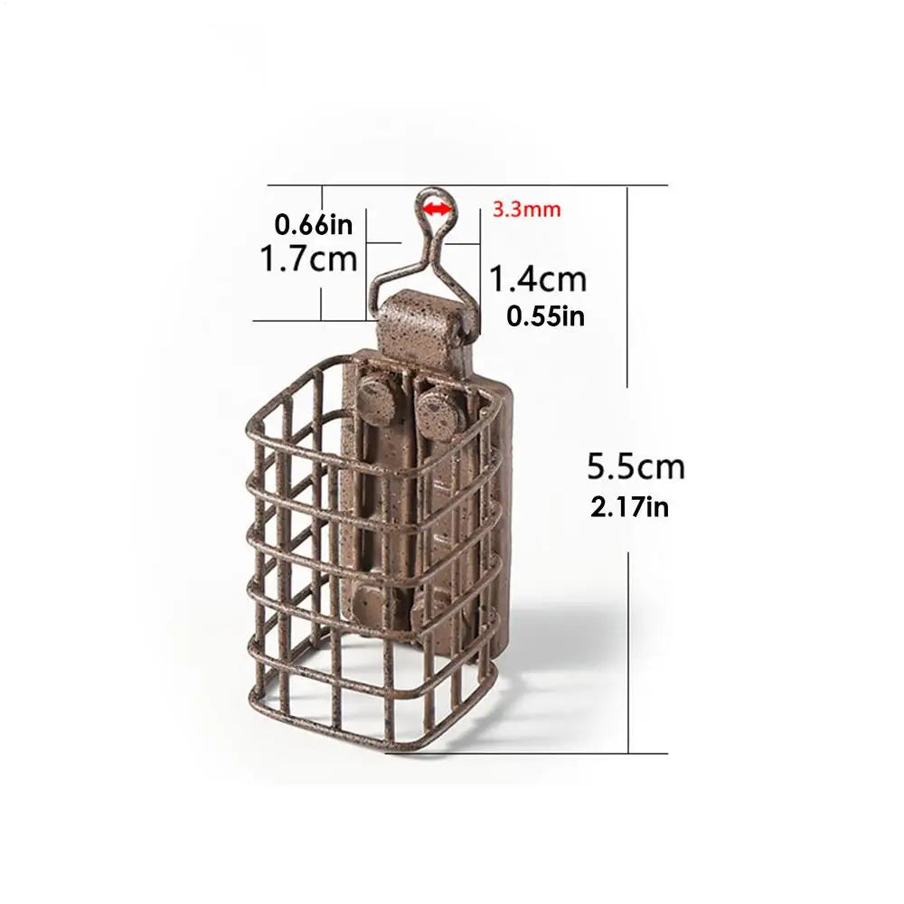 Catfish Bait Holders European Style Fishing Bait Thrower Square Carp Bait Holder Fishing Feeder Basket For Fishing Accessories
