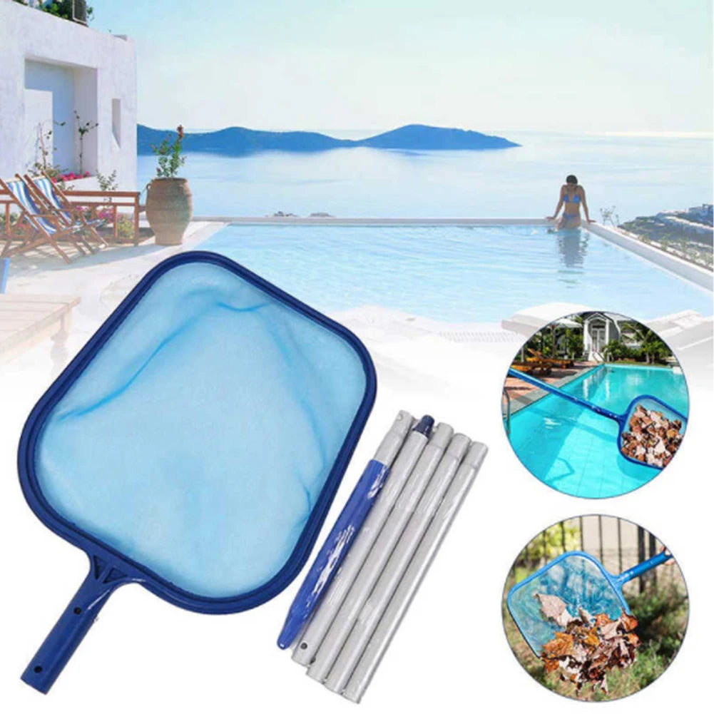 Swimming Pool Leaf Skimmer Net with 5 Sections Aluminum Pole Ultra Fine Mesh Netting Bag Basket for Swimming Pools Spas Hot Tubs