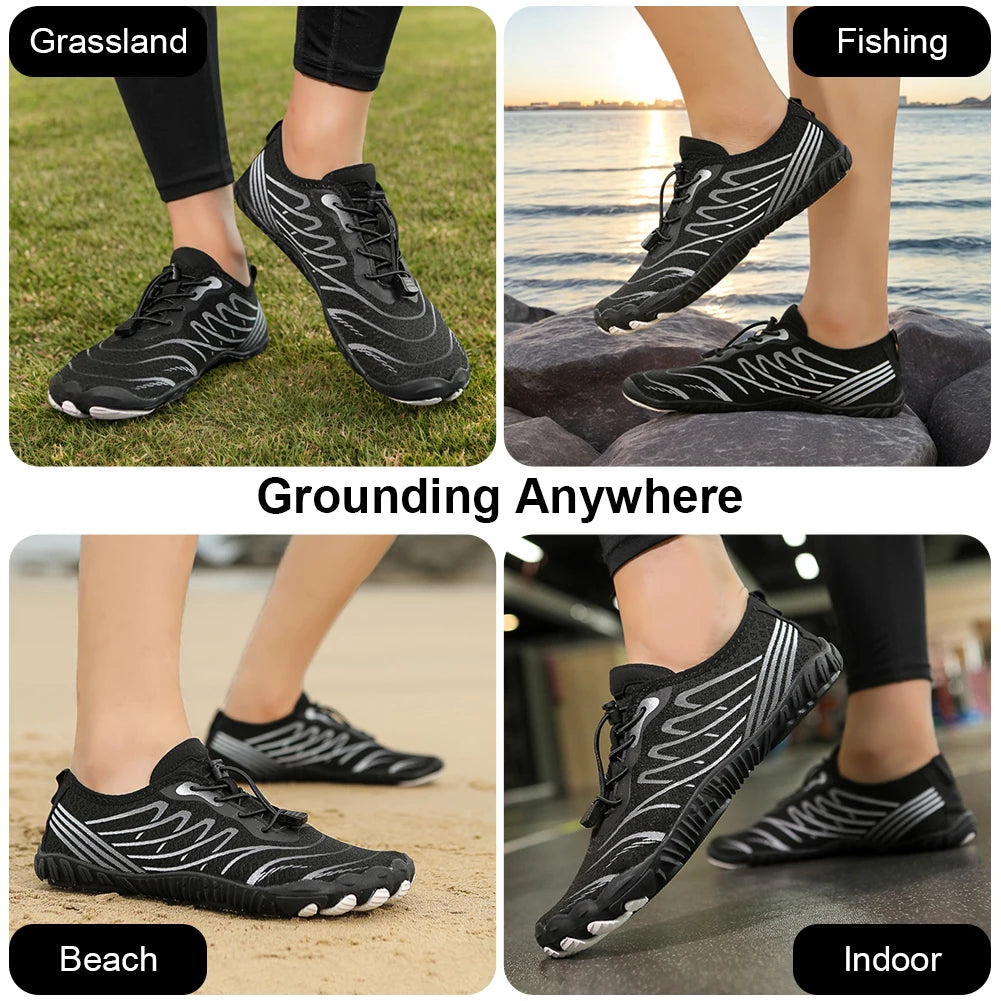 Grounding Shoes with Copper Breathable Aqua Shoes Non Slip Unisex Water Shoes Quick-Dry Lightweight Barefoot Shoes for Outdoor
