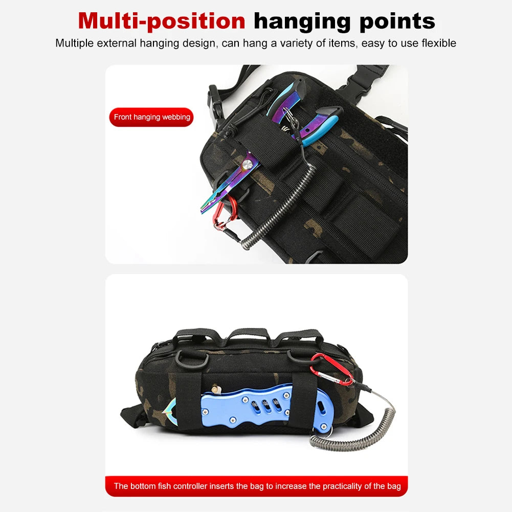 Fishing Chest Bag Men's Tactical Bags Chest Rig Packs Molle Nylon Climbing Camping Backpacks Outdoor Travel Vest anny Pack