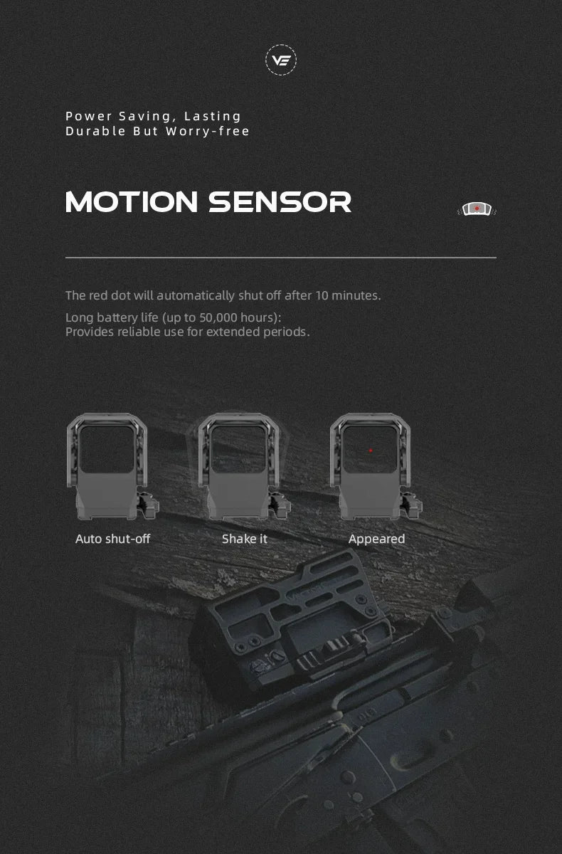 Vector Optics Frenzy 1x31x26 Red Dot Sight | 50K Hours Battery & Motion Sensor | 3 MOA & IP67 Waterproof | Lifetime Warranty