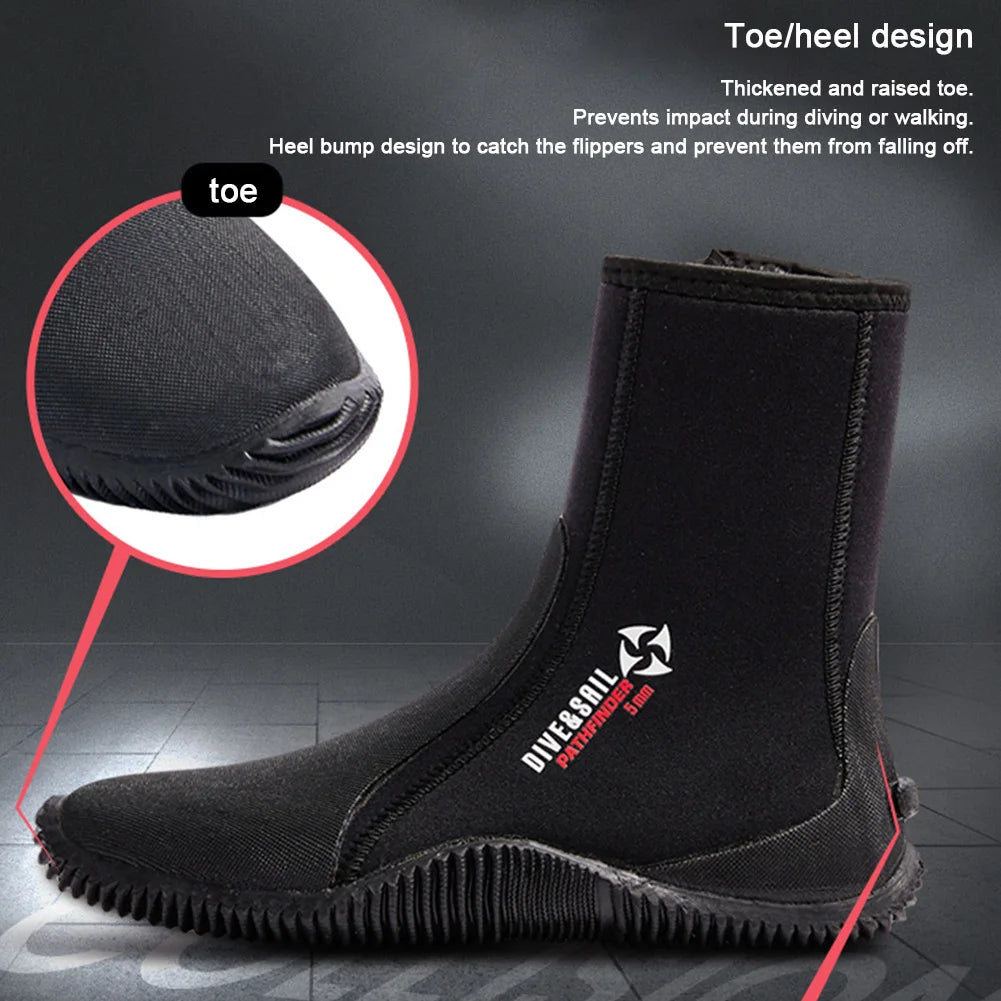 5mm Neoprene Diving Boots Water Boots Surfing Snorkeling Diving Boots for Sailing Snorkeling Boating Swimming Diving Water Sport