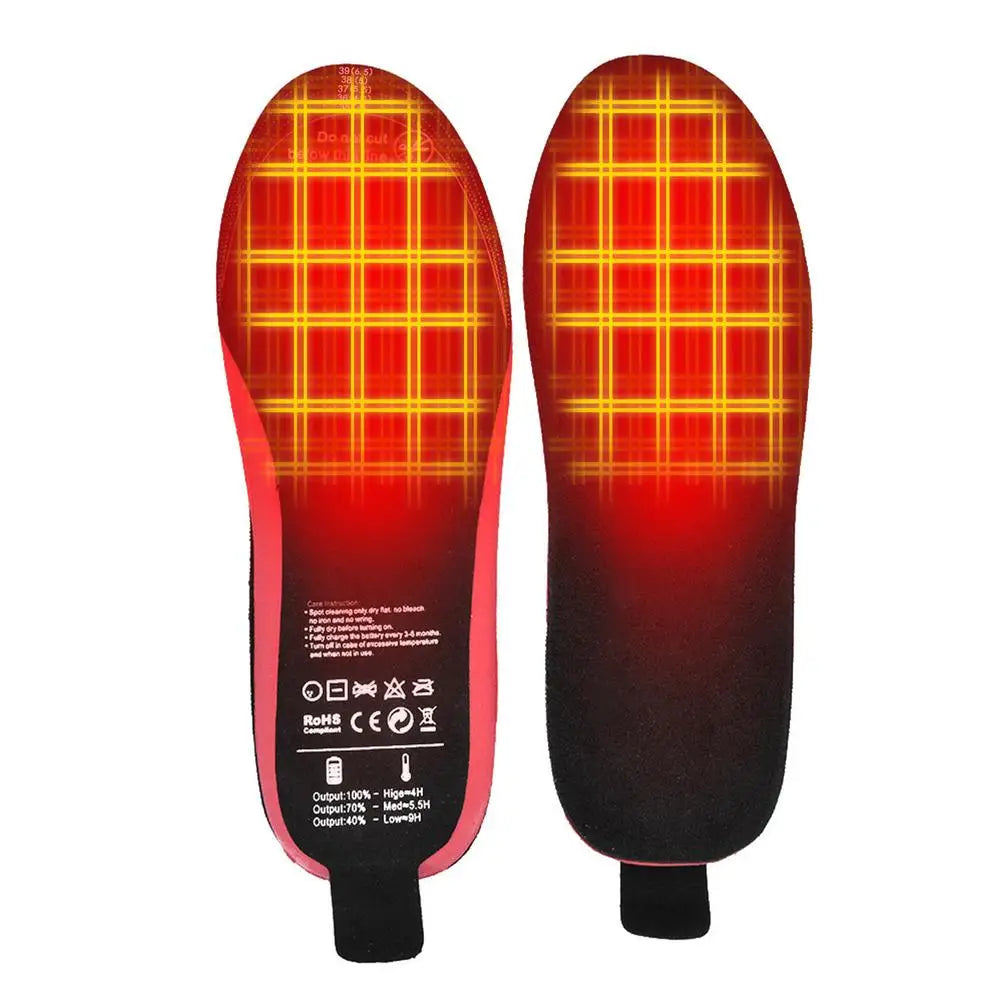 USB Heated Shoe Insoles Rechargeable Electric Foot Warming Pad Feet Warmer Sock Pad Mat Winter Outdoor Sports Heating Insole