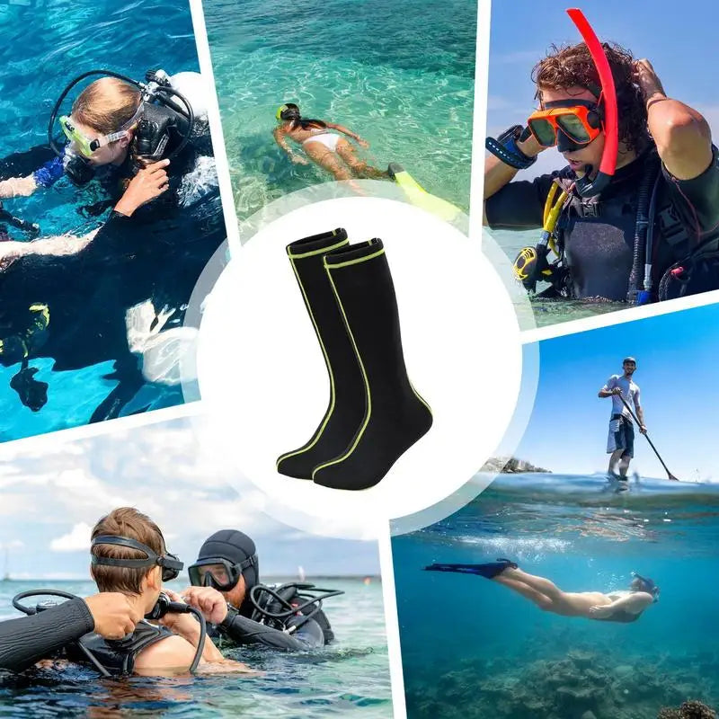 Wetsuit Socks Non-Slip Insulated Neoprene Elastic Diving And Surfing Socks For Cold Water Durable Knee Length neoprene socks