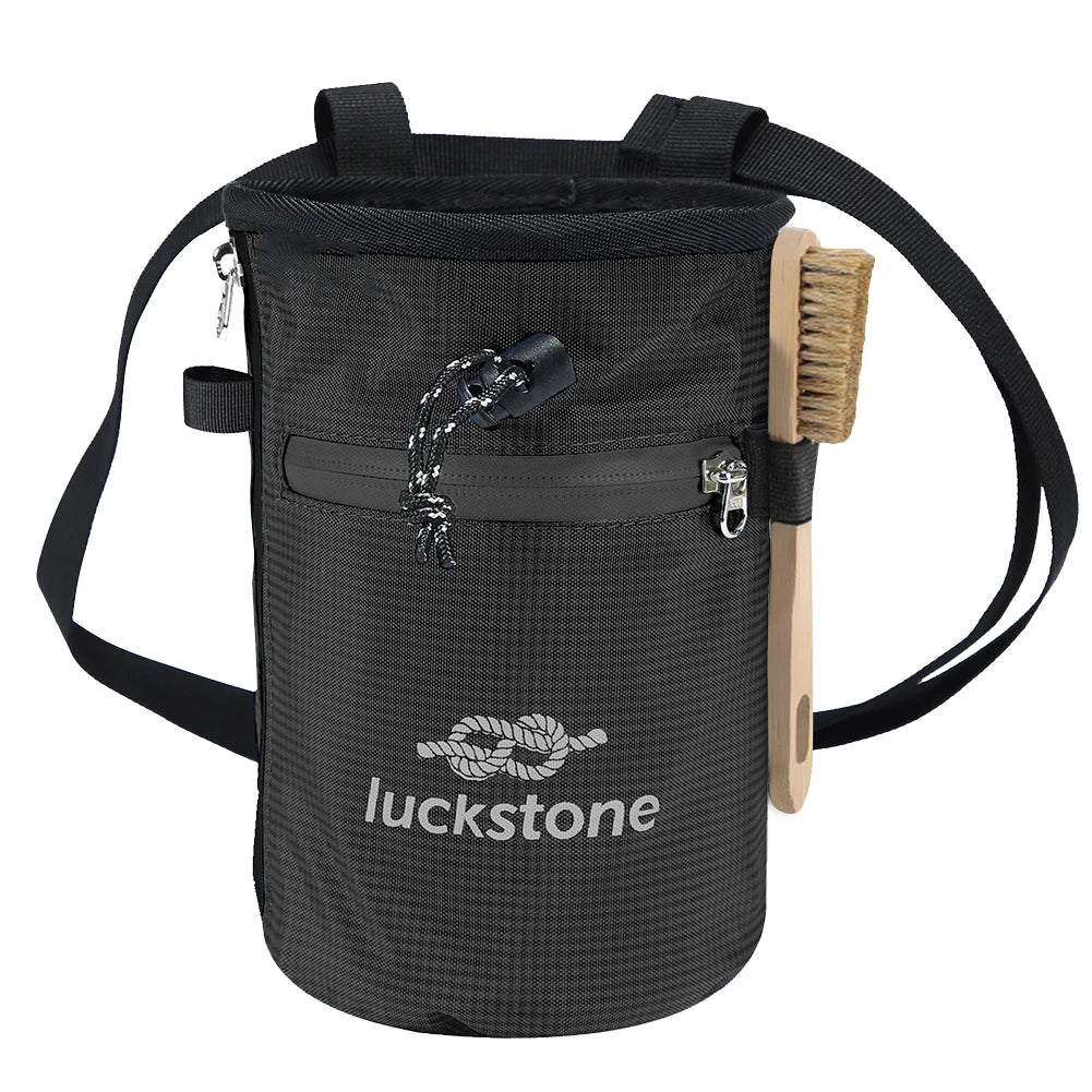 Waterproof Chalk Bag Bucket With Chalk Brush Climbing Pockets Bouldering Brush Rock Climbing Brush Chalk Climbing Accessories