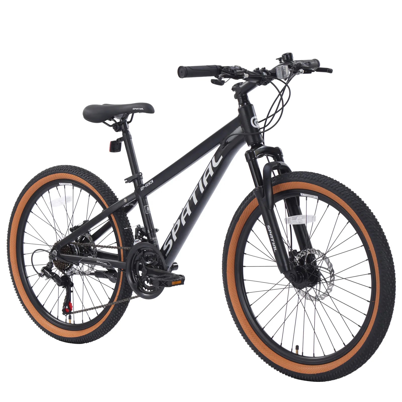 SPATIAL Mountain Bike 24 Inch, 21 Speed Aluminum Frame Lightweight Bike,Dual Disc Brake Bicycle for Teenager