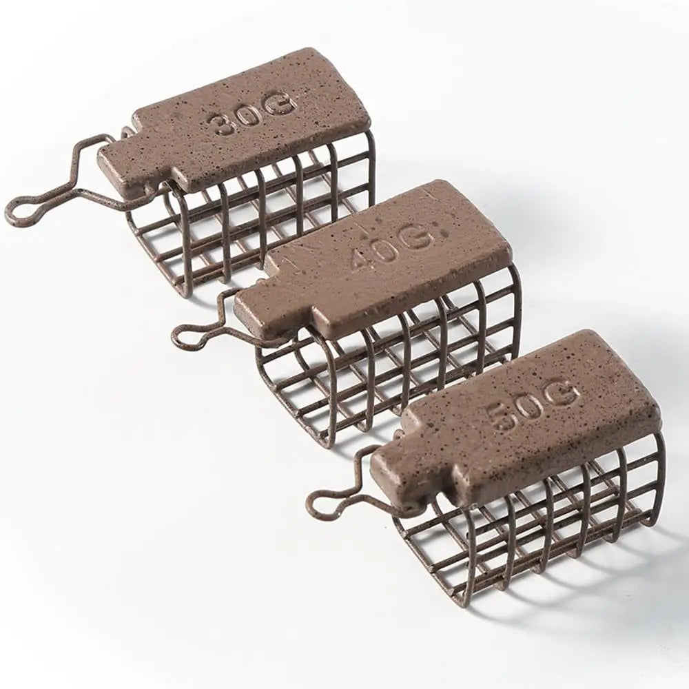 Catfish Bait Holders European Style Fishing Bait Thrower Square Carp Bait Holder Fishing Feeder Basket For Fishing Accessories