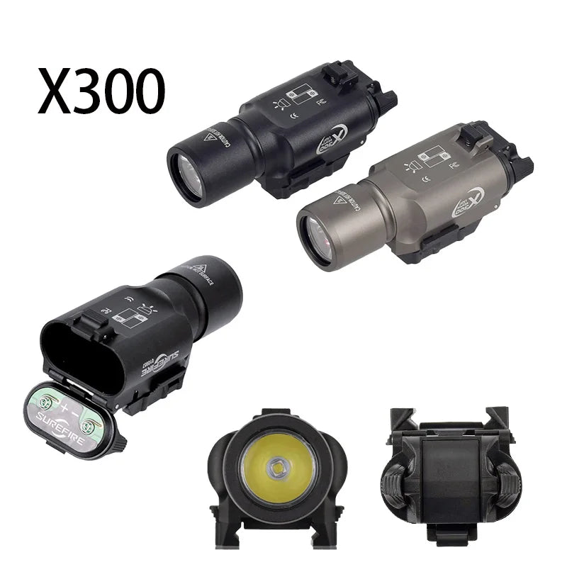 US Warehouse Airsoft SureFire X300/M300/M600 Series Pistol Gun Flashlight 20mm Rail Hunting Ar 15 Accessories Tactical Gear