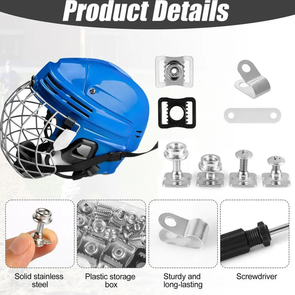 Ice Hockey Helmet Repair Accessories 57pcs Football Baseball Hockey Softball Helmet Repair Kit Replacement screw parts Tools