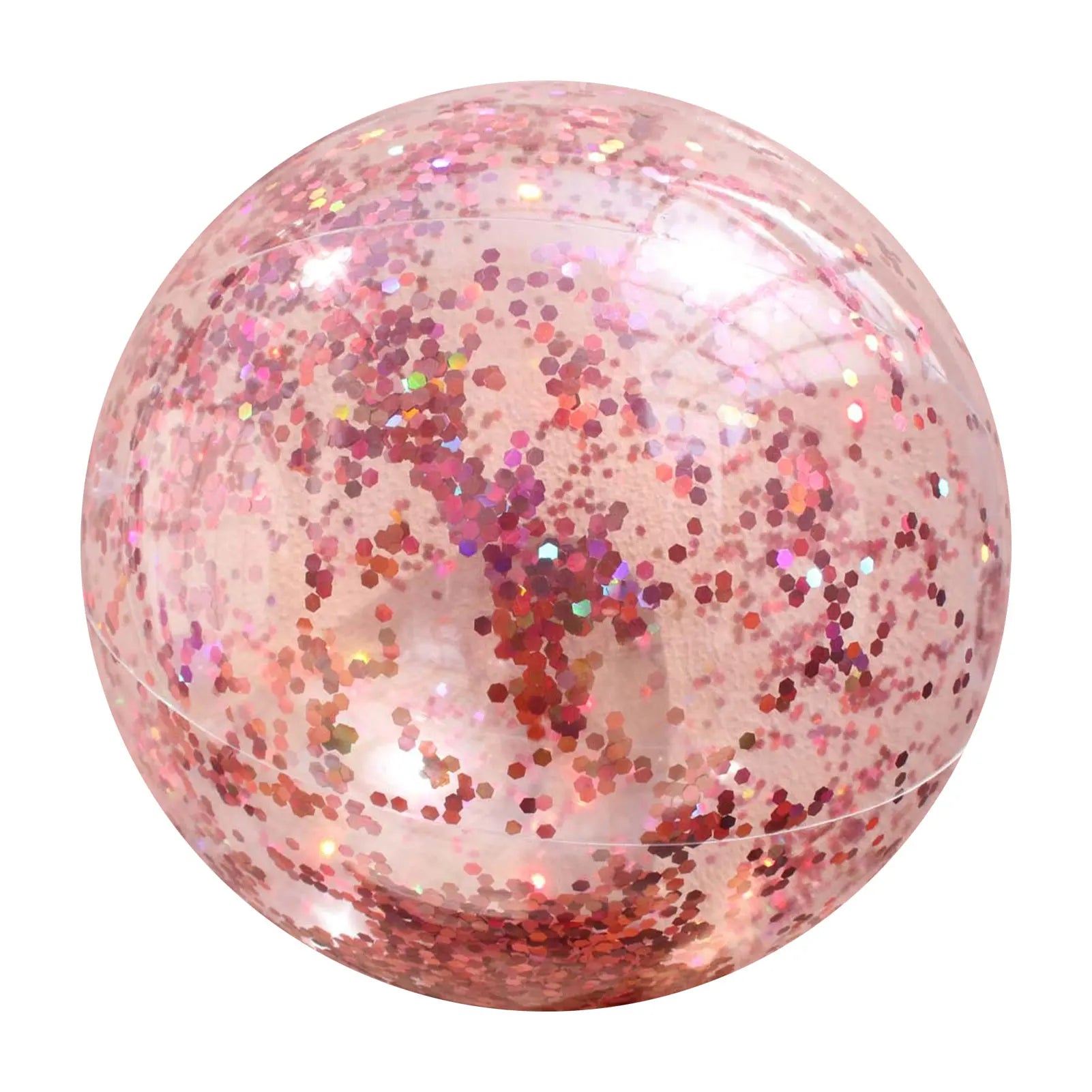 Glitter Beach Ball Inflatable 16-Inch Confetti Swim Pool Balls 16in Large Beach Balls For Kids Swimming Pool Party Favor Clear