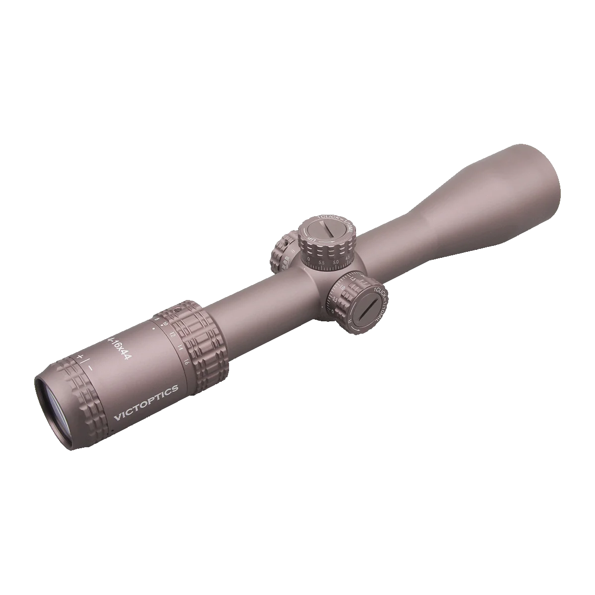 Victoptics S4 4-16x44 FFP SFP Riflescpe FDE with Turret Lock Feature Edge-to-Edge Image hunting tactical MDL Long Eye Relief