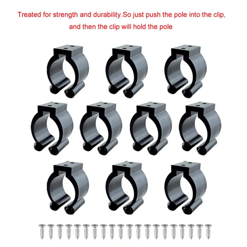 1Pc Nylon Portable Fishing Rod Clips Fishing Club Positioning Clamps Holder Wall Mounted Organizer Billiards Pole Rack 17mm/24mm
