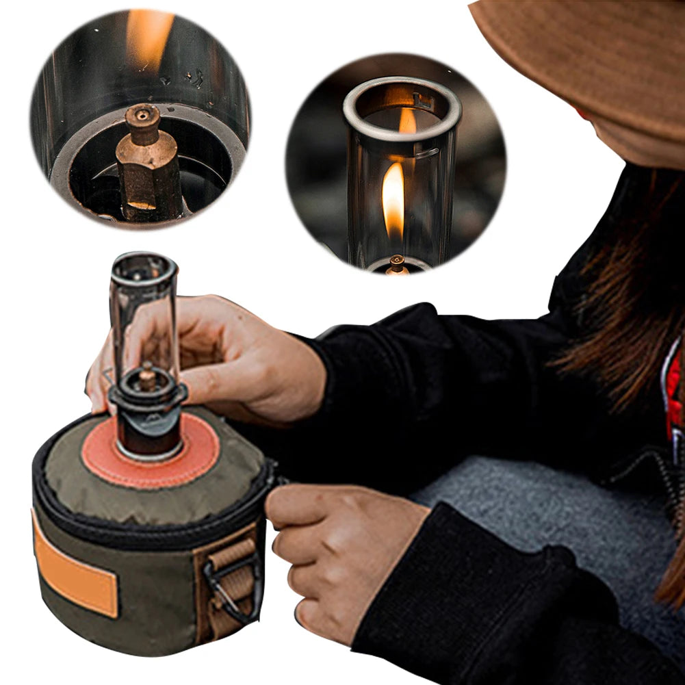 Candlelight Lamp Outdoor Use for Camping Fishing Picnic Tent Lighting Equipment Camping Lamp Windproof Gas Candle Light