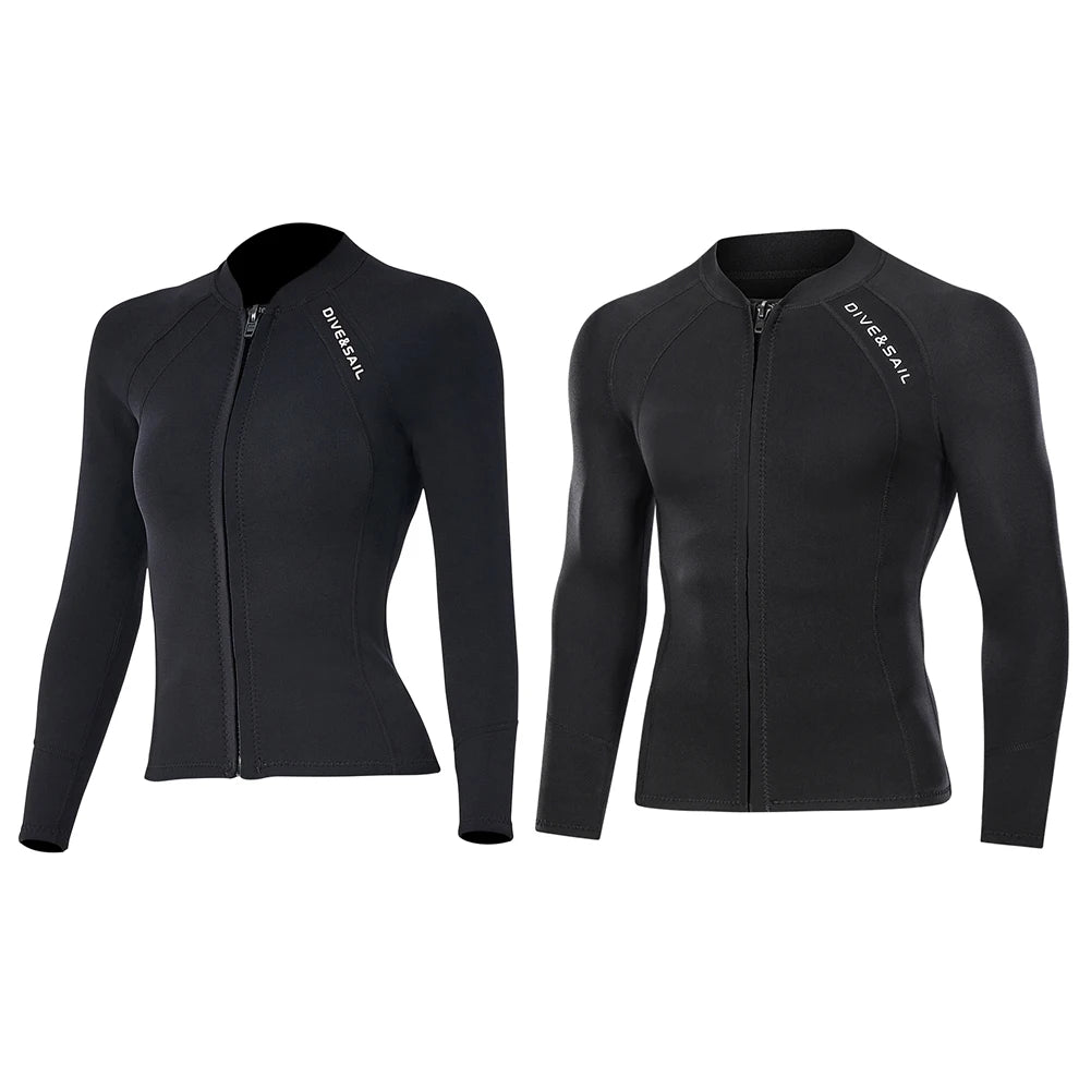DIVE SAIL 2mm Neoprene Diving Jacket Women Snorkeling Swim Surfing Split Tops