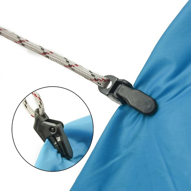 10Pcs/Lot Travel Outdoor Camping Plastic Double Hole Tent Rope Adjustable Buckle Curtain Alligator Clip Purse Tent Accessories
