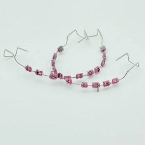 1 Pair Colorful Temporary Tooth Decoration With Metal Wires Metal Bracket Handmade DIY For Labubu Steel Teeth Dental Decorations